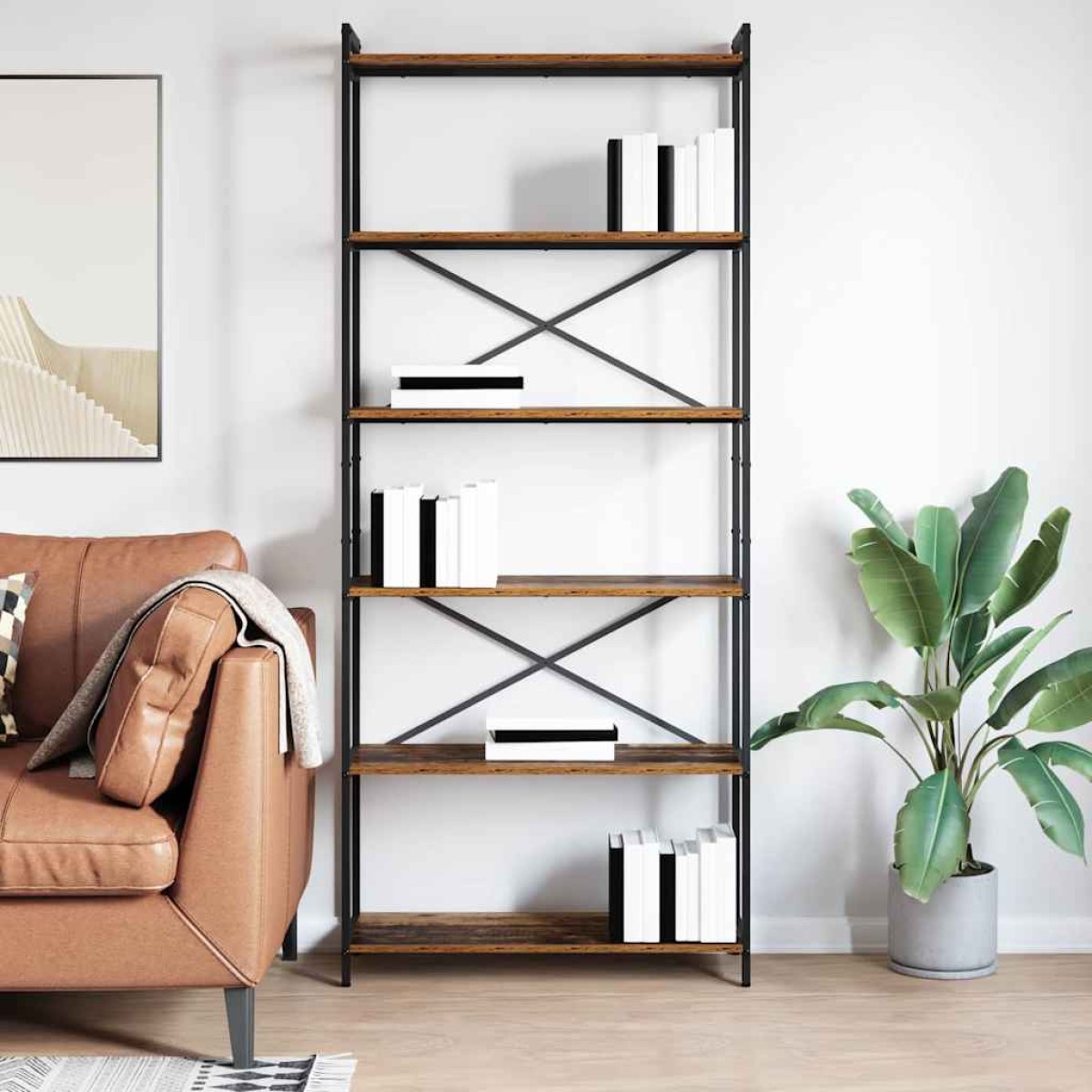 vidaXL Ράφι Βιβλίων 80 x 30 x 189,5 εκ Επεξεργασμένο Ξύλο Παλαιό ξύλο