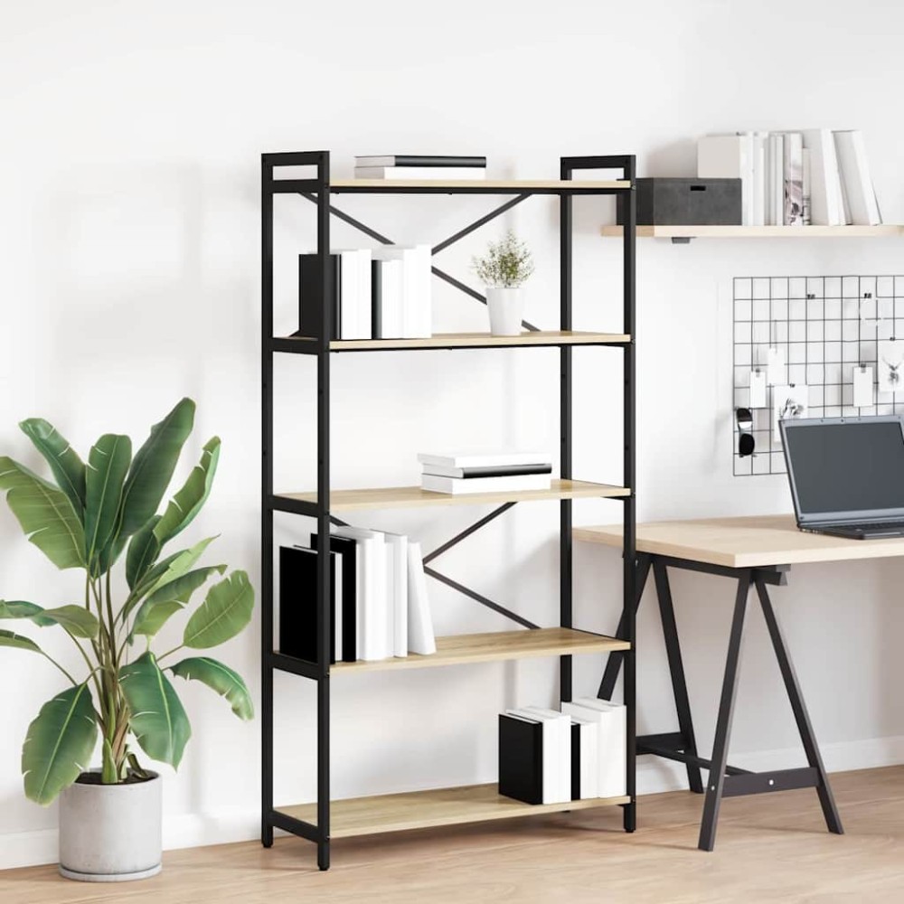 vidaXL Ράφι Βιβλίων 80 x 30 x 155 εκ Επεξεργασμένο Ξύλο Δρύς Sonoma