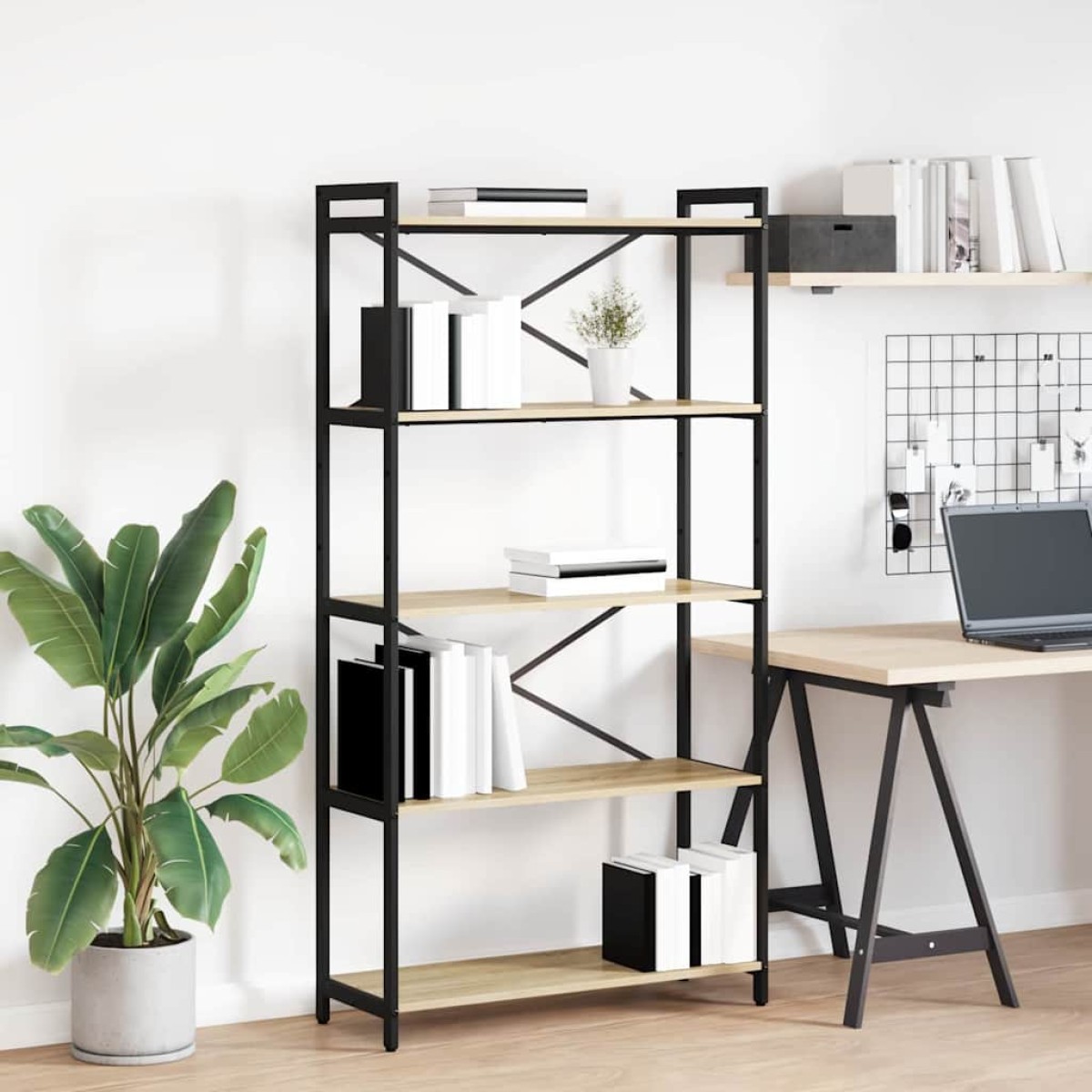 vidaXL Ράφι Βιβλίων 80 x 30 x 155 εκ Επεξεργασμένο Ξύλο Δρύς Sonoma