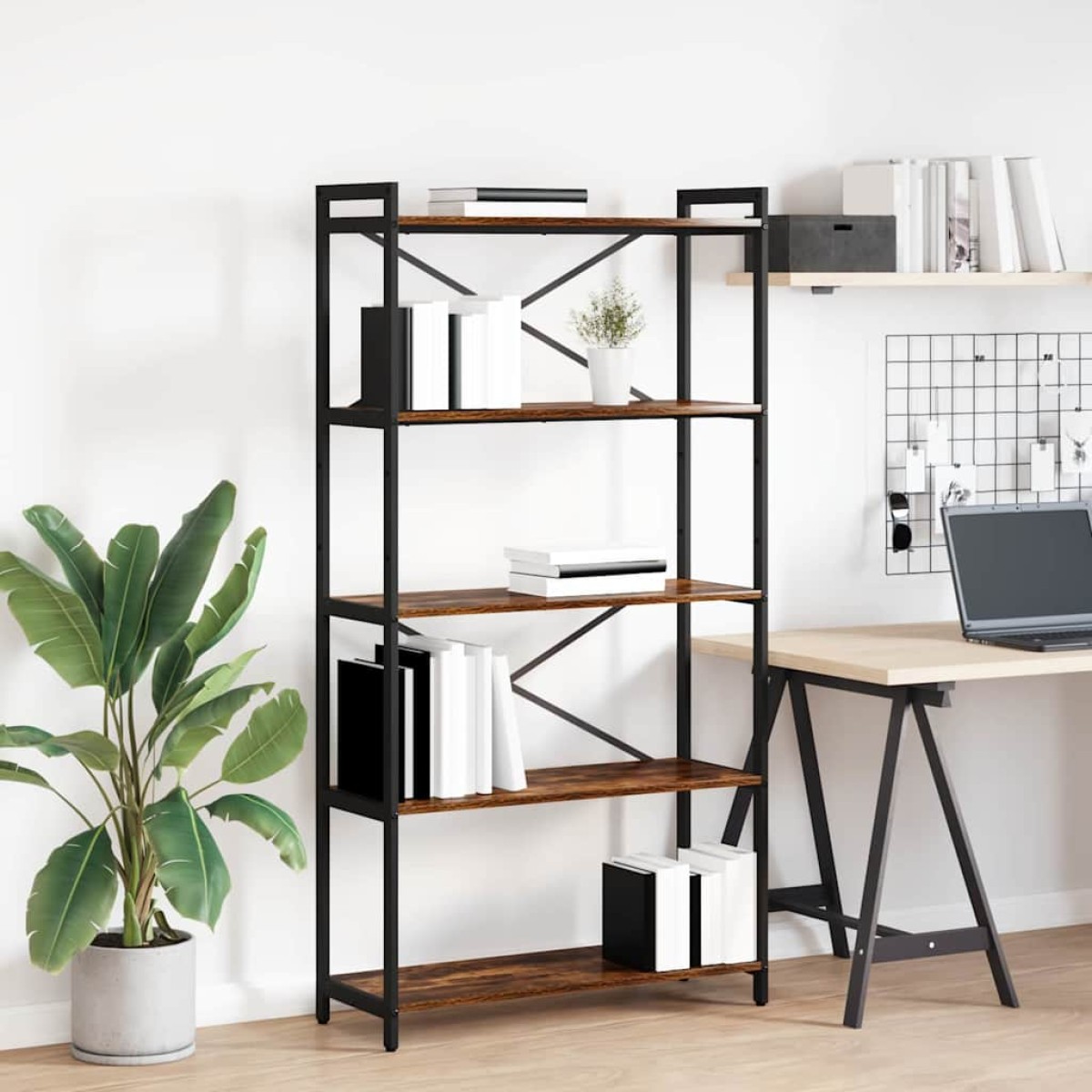 vidaXL Ράφι Βιβλίων 80 x 30 x 155 εκ Επεξεργασμένο Ξύλο Καπνιστό Δρύς