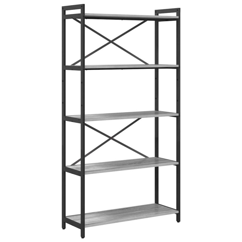 vidaXL Ράφι Βιβλίων 80 x 30 x 155 εκ Επεξεργασμένο Ξύλο Γκρι sonoma