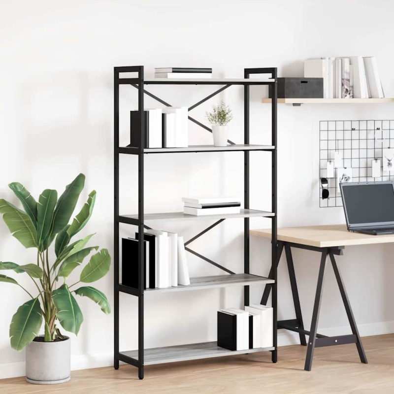 vidaXL Ράφι Βιβλίων 80 x 30 x 155 εκ Επεξεργασμένο Ξύλο Γκρι sonoma