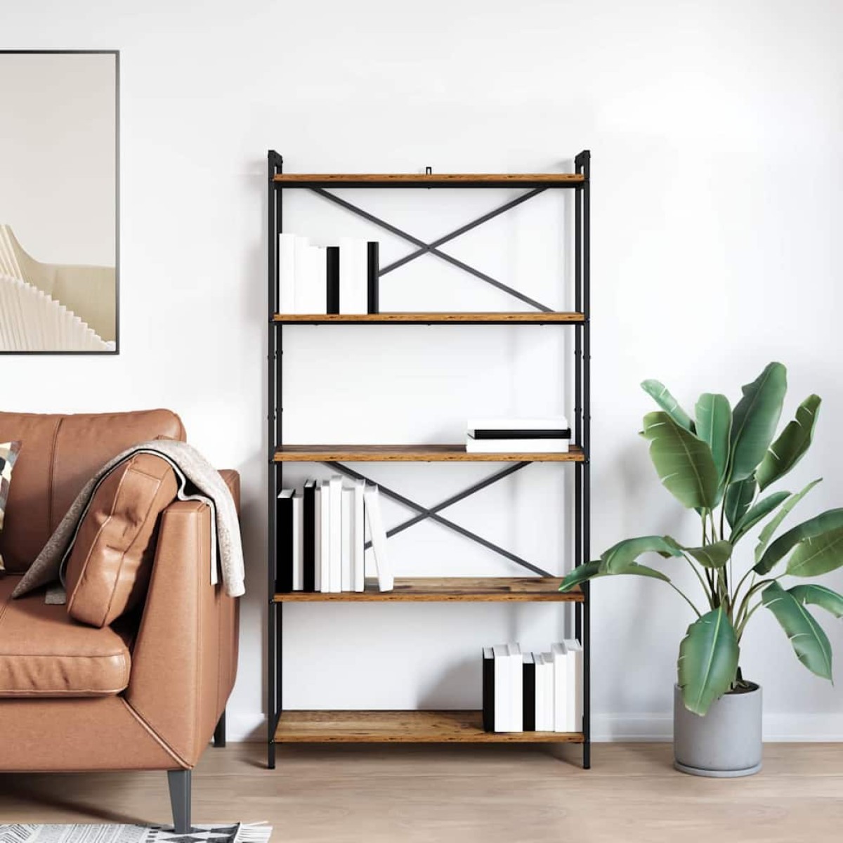 vidaXL Ράφι Βιβλίων 80 x 30 x 155 εκ Επεξεργασμένο Ξύλο Παλαιό ξύλο