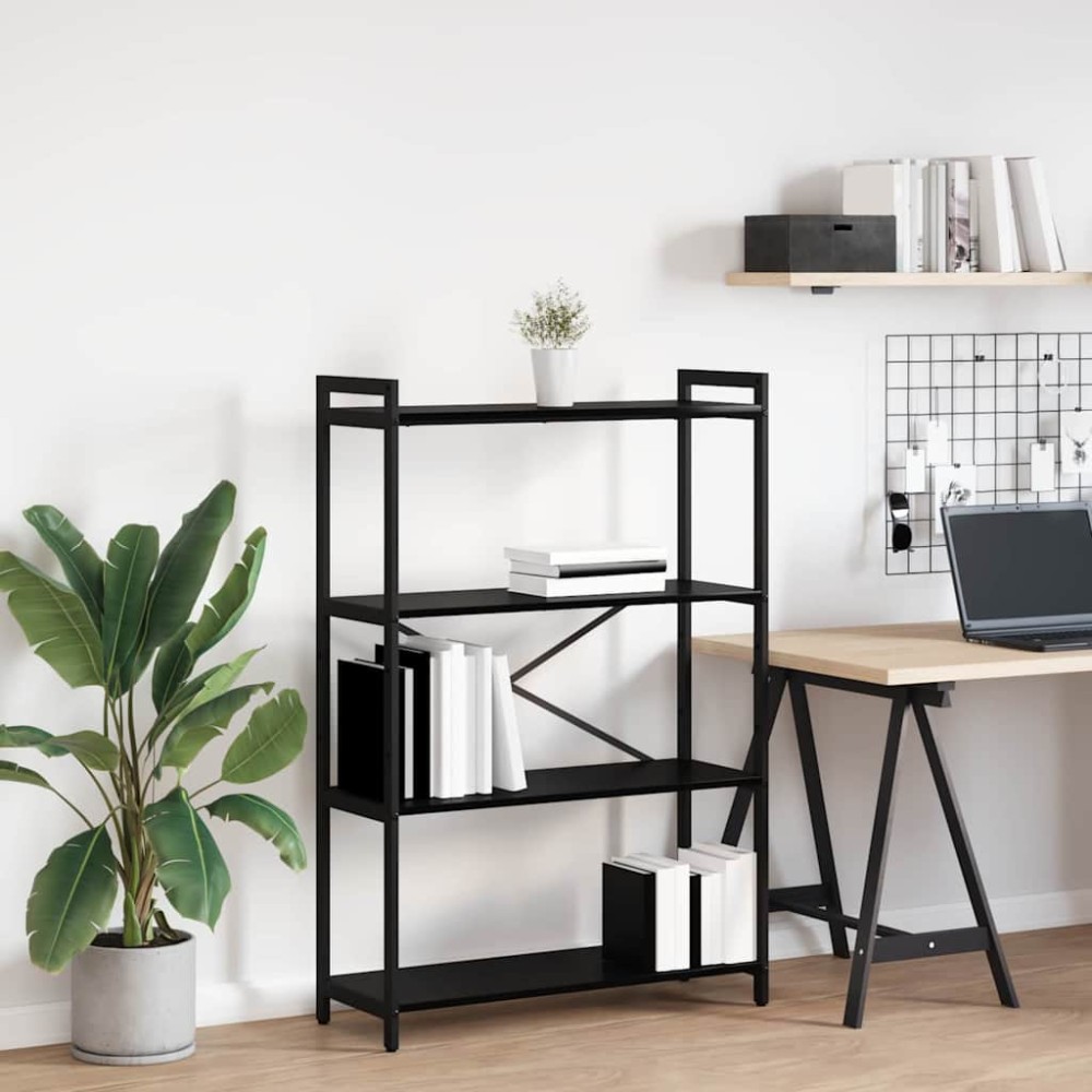 vidaXL Ράφι Βιβλίων 80 x 30 x 120 εκ Επεξεργασμένο Ξύλο Μαύρη Οξυά