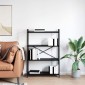 vidaXL Ράφι Βιβλίων 80 x 30 x 120 εκ Επεξεργασμένο Ξύλο Μαύρη Οξυά