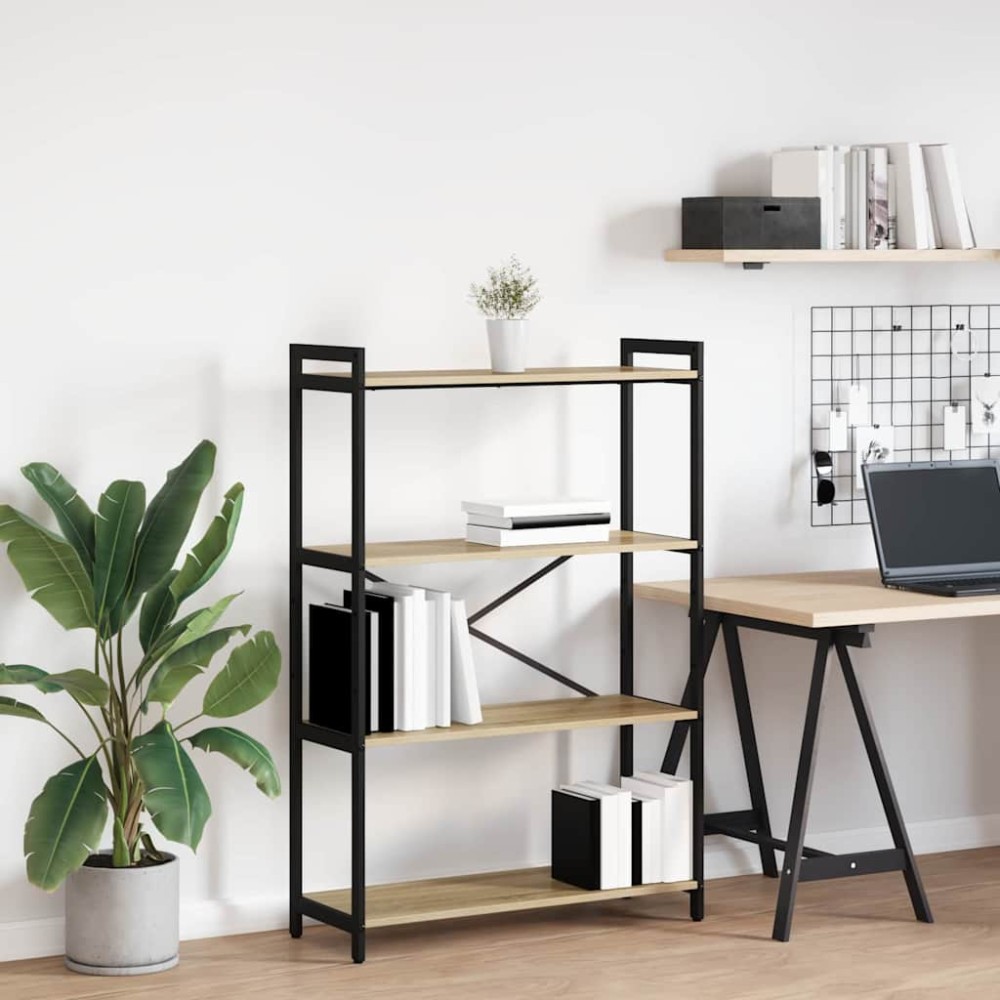 vidaXL Ράφι Βιβλίων 80 x 30 x 120 εκ Επεξεργασμένο Ξύλο Δρύς Sonoma