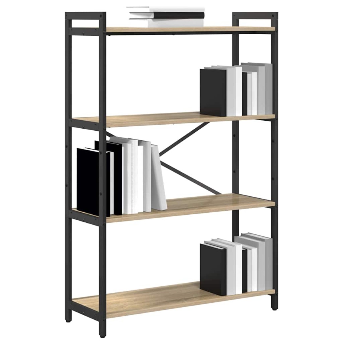 vidaXL Ράφι Βιβλίων 80 x 30 x 120 εκ Επεξεργασμένο Ξύλο Δρύς Sonoma