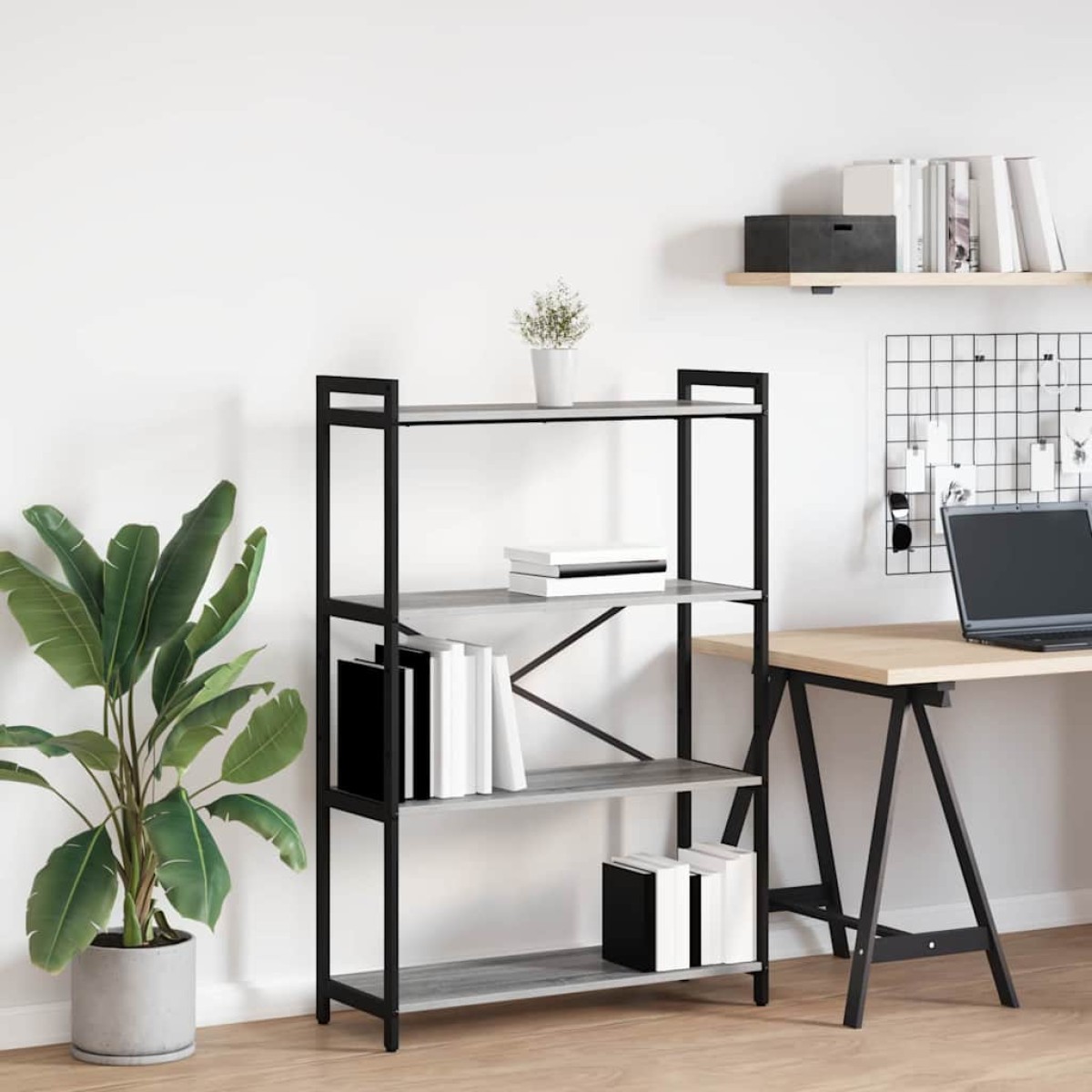 vidaXL Ράφι Βιβλίων 80 x 30 x 120 εκ Επεξεργασμένο Ξύλο Γκρι sonoma