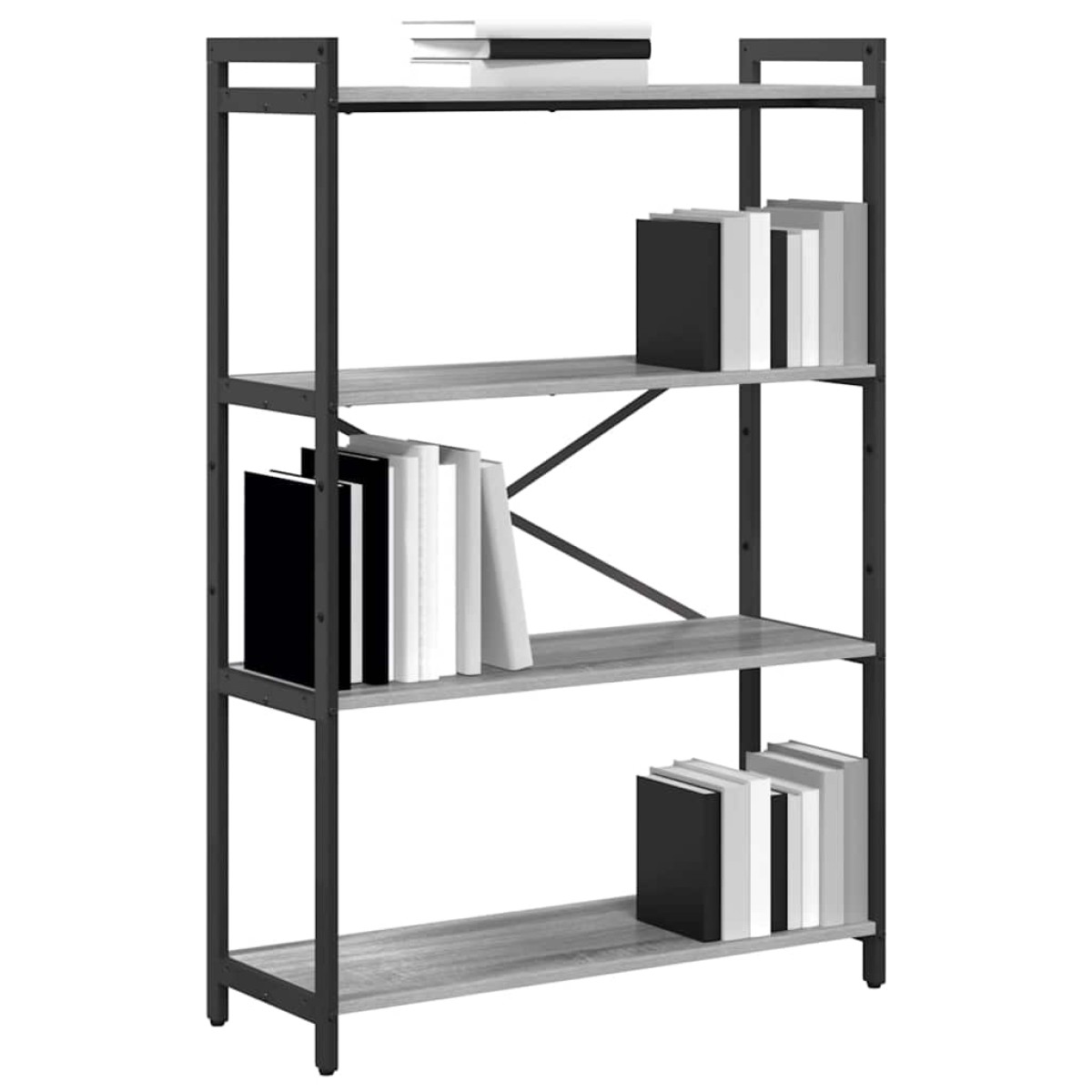 vidaXL Ράφι Βιβλίων 80 x 30 x 120 εκ Επεξεργασμένο Ξύλο Γκρι sonoma