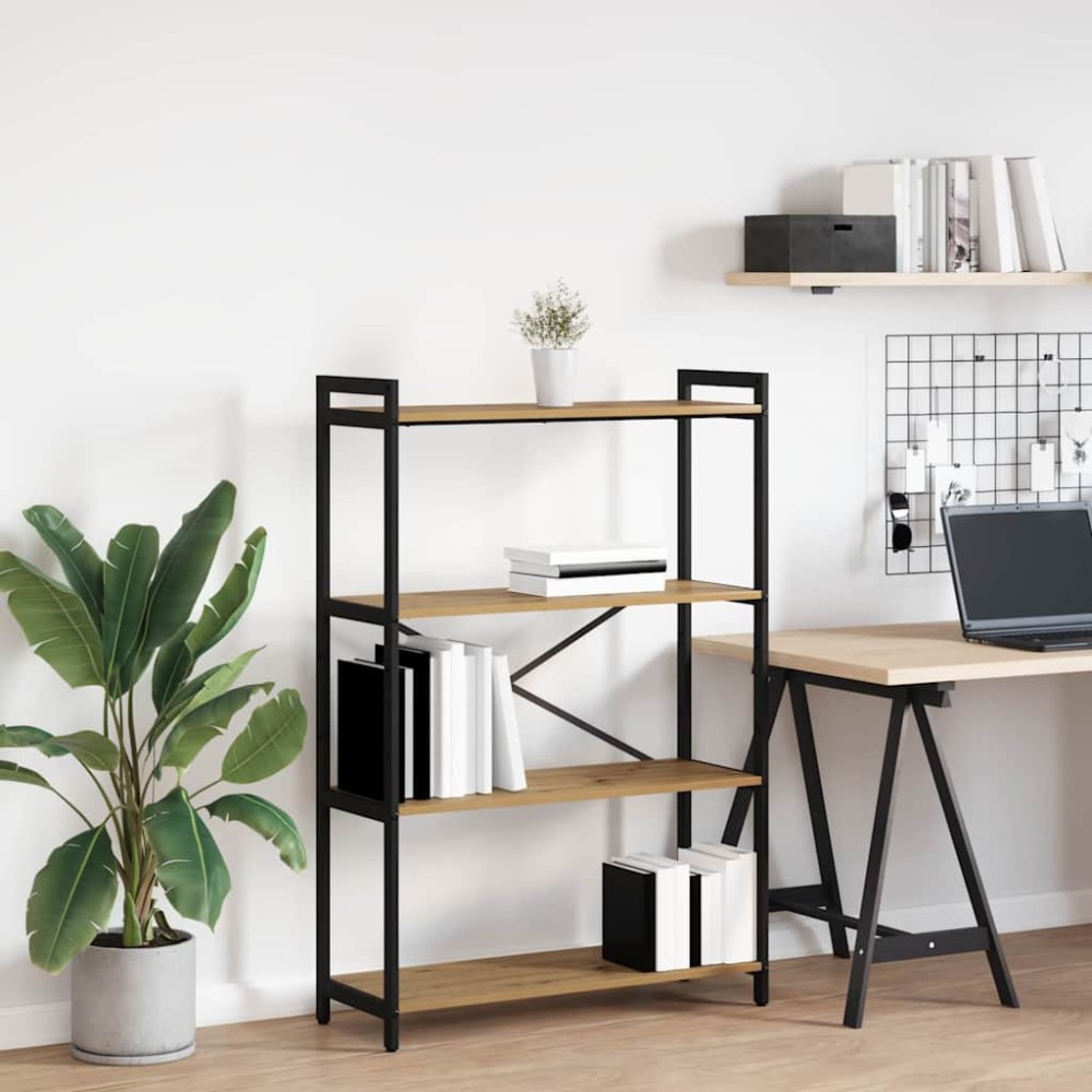 vidaXL Ράφι Βιβλίων 80 x 30 x 120 εκ Επεξεργασμένο Ξύλο Artisan Oak