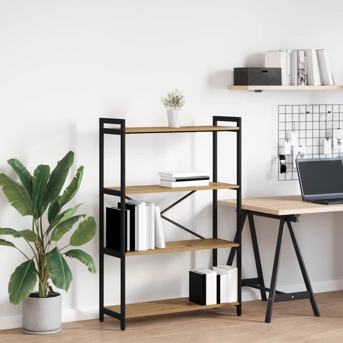 vidaXL Ράφι Βιβλίων 80 x 30 x 120 εκ Επεξεργασμένο Ξύλο Artisan Oak