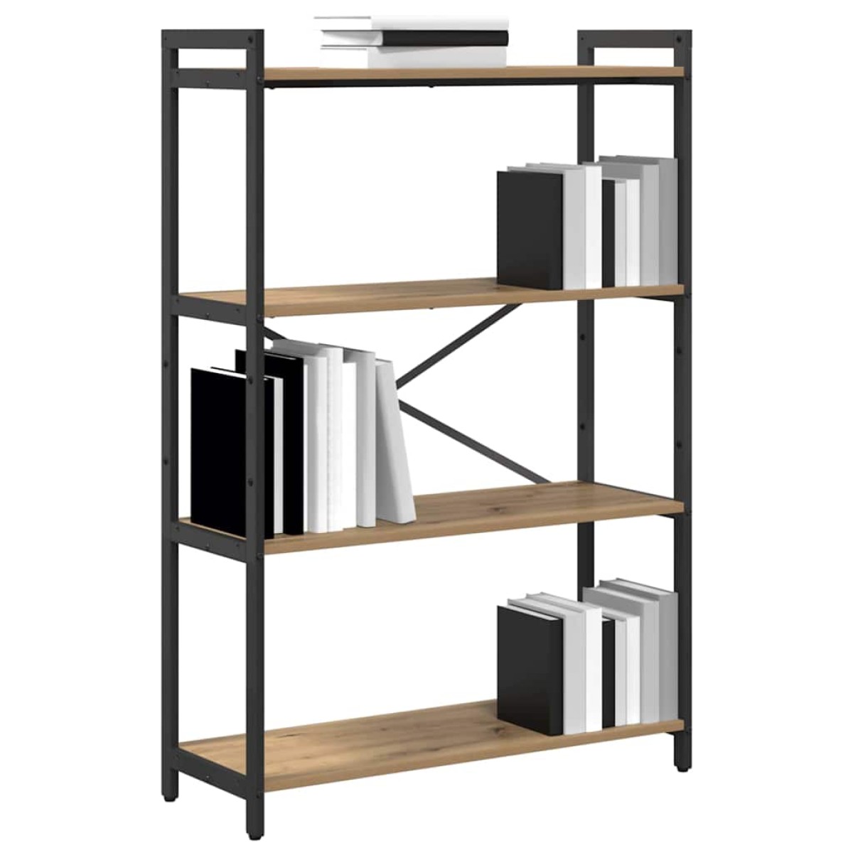 vidaXL Ράφι Βιβλίων 80 x 30 x 120 εκ Επεξεργασμένο Ξύλο Artisan Oak
