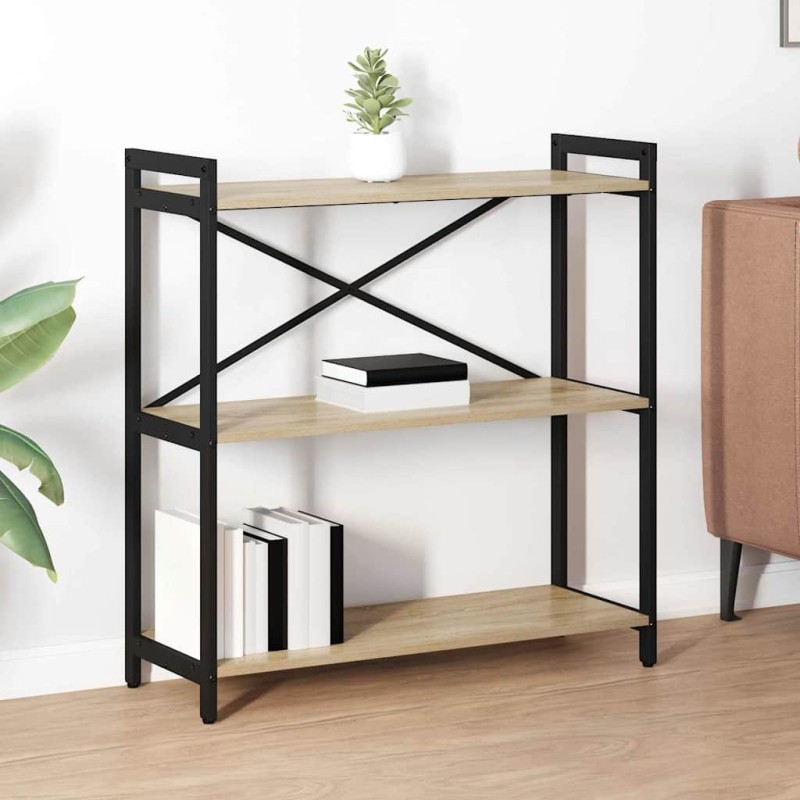vidaXL Ράφι Βιβλίων 80 x 30 x 85 cm Επεξεργασμένο Ξύλο Δρύς Sonoma