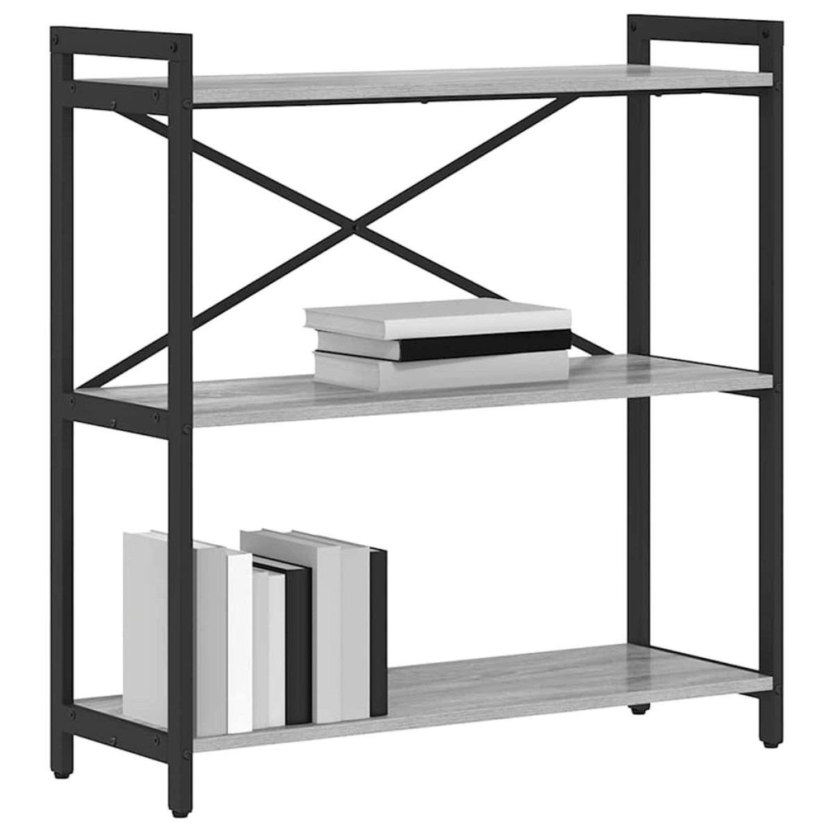 vidaXL Ράφι Βιβλίων 80 x 30 x 85 cm Επεξεργασμένο Ξύλο Γκρι sonoma