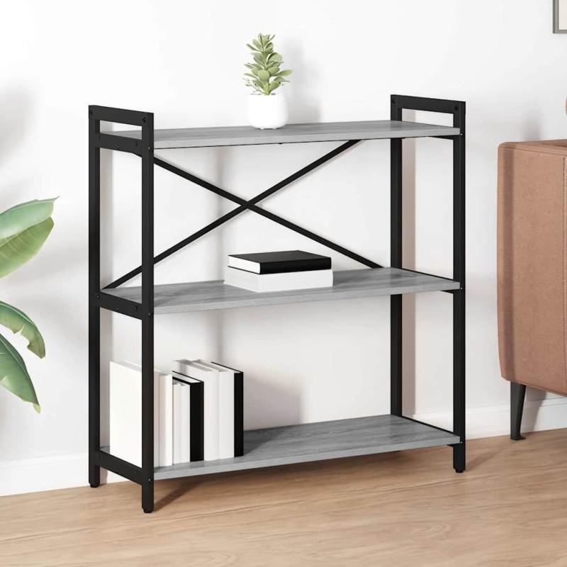 vidaXL Ράφι Βιβλίων 80 x 30 x 85 cm Επεξεργασμένο Ξύλο Γκρι sonoma
