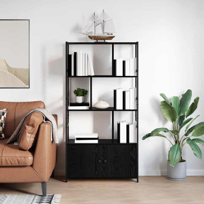 vidaXL Ράφι Βιβλίων 80 x 30 x 155,5 εκ Επεξεργασμένο Ξύλο Μαύρη Οξυά