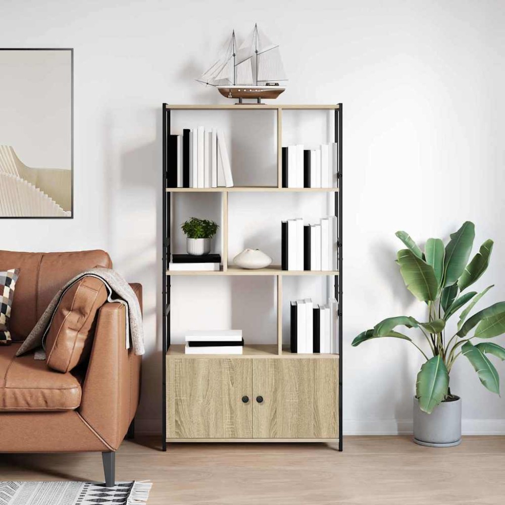 vidaXL Ράφι Βιβλίων 80 x 30 x 155,5 εκ Επεξεργασμένο Ξύλο Δρύς Sonoma