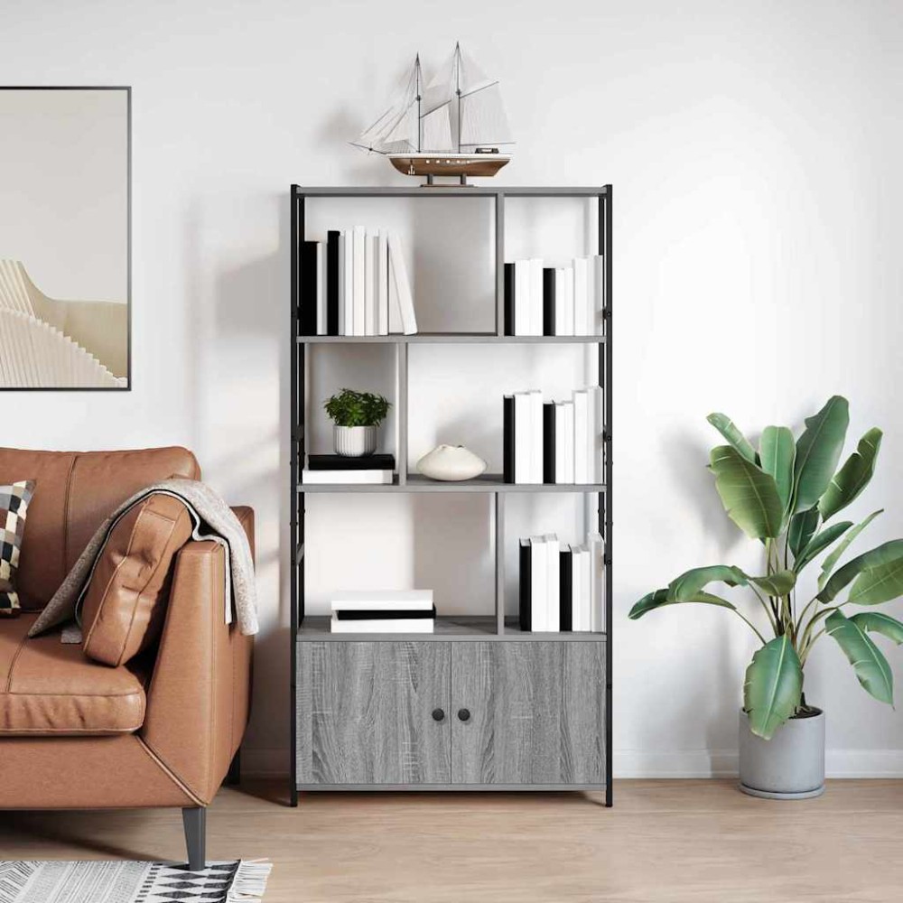 vidaXL Ράφι Βιβλίων 80 x 30 x 155,5 εκ Επεξεργασμένο Ξύλο Γκρι sonoma