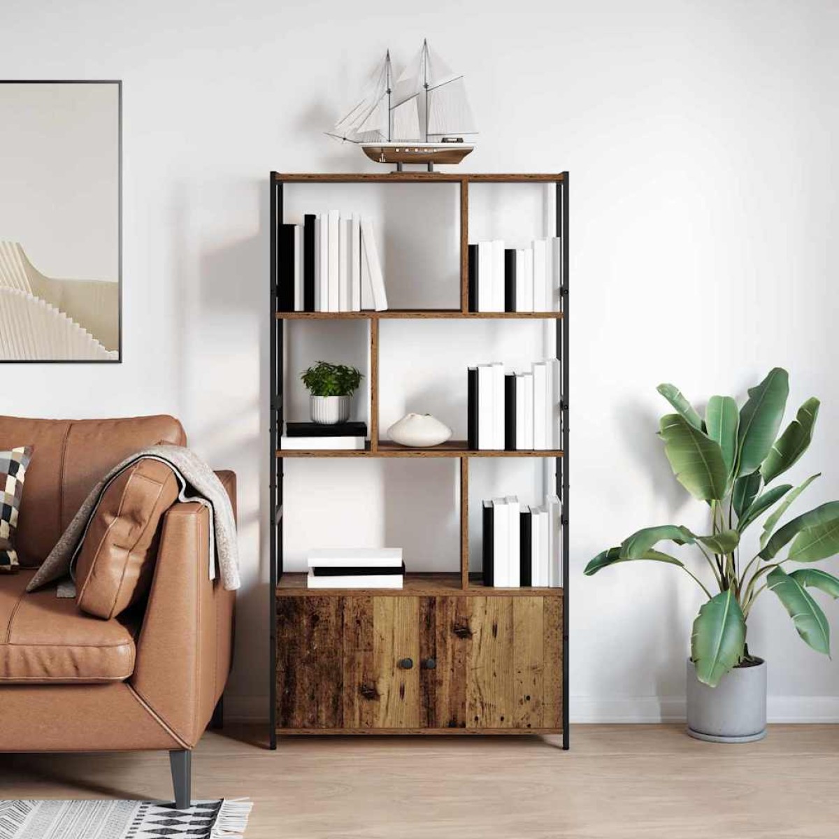 vidaXL Ράφι Βιβλίων 80 x 30 x 155,5 εκ Επεξεργασμένο Ξύλο Παλαιό ξύλο