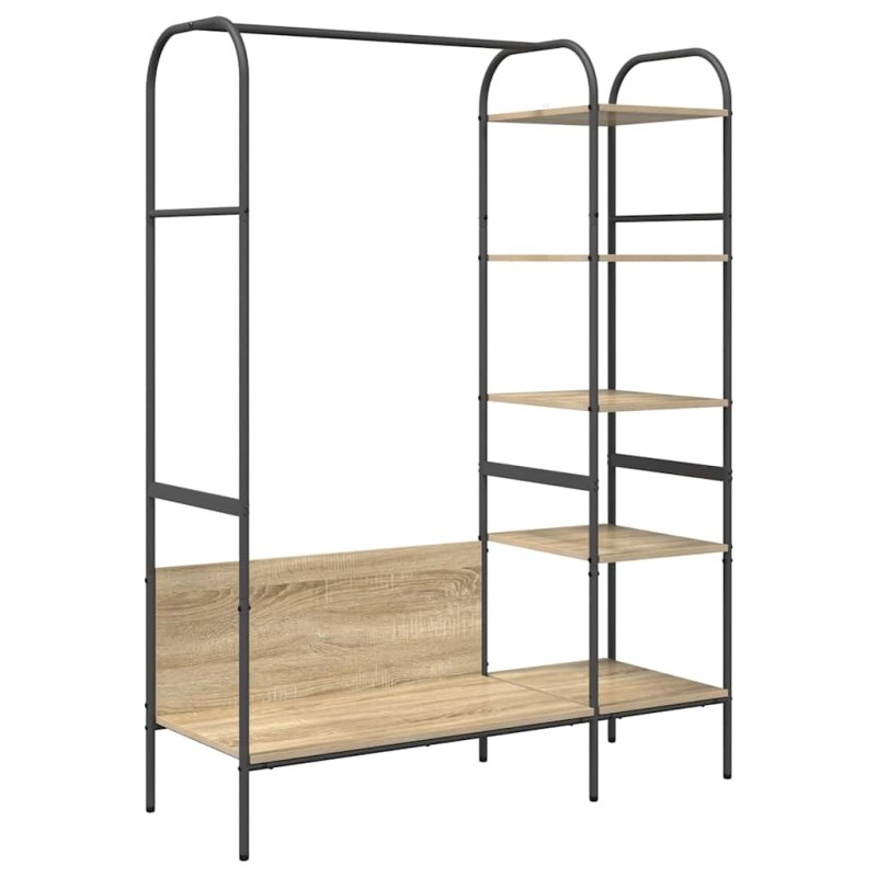 vidaXL Ράφι Ρούχων Καφέ Ξύλο Δρυός 120 x 44 x 160 εκ