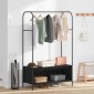 vidaXL Ράφι Ρούχων Μαύρο 100 x 44 x 160 εκ Επεξεργασμένο Ξύλο