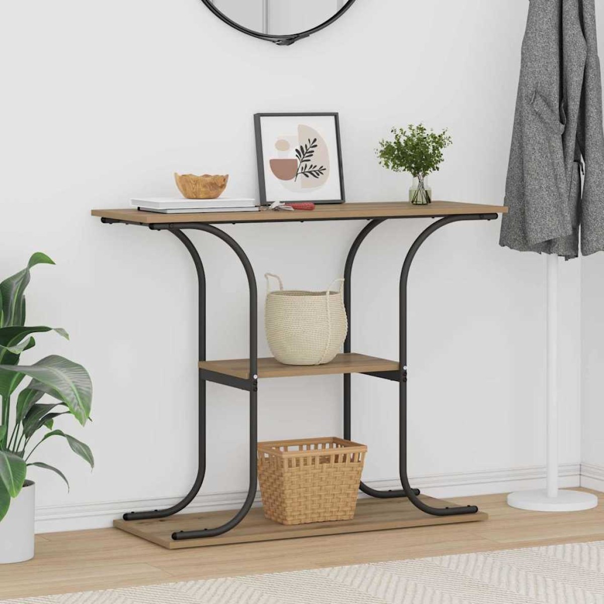 vidaXL Τραπέζι κονσόλας με ράφι Artisan Oak 101 x 35 x 80,5 εκ