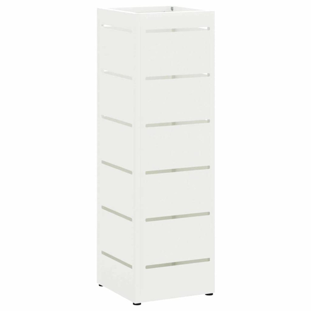 vidaXL Βάση ομπρέλας βροχής Λευκό 15,5 x 15,5 x 49 εκ Ατσάλι