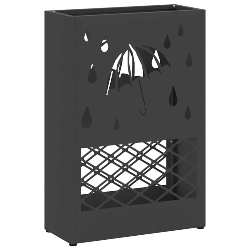 vidaXL Βάση ομπρέλας βροχής Μαύρο 28 x 12 x 41 εκ Ατσάλι