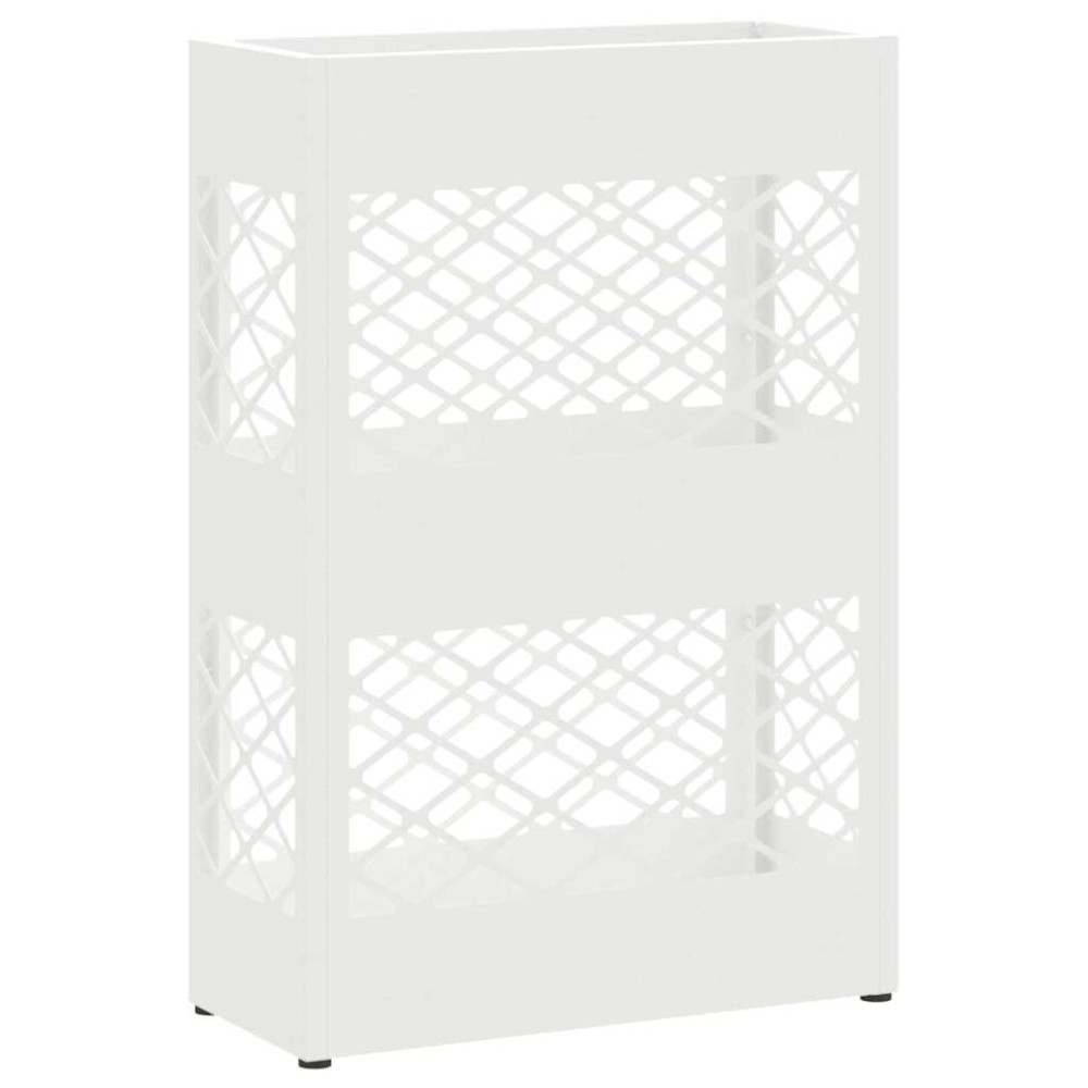 vidaXL Βάση ομπρέλας βροχής Λευκό 28 x 12 x 41 εκ Ατσάλι