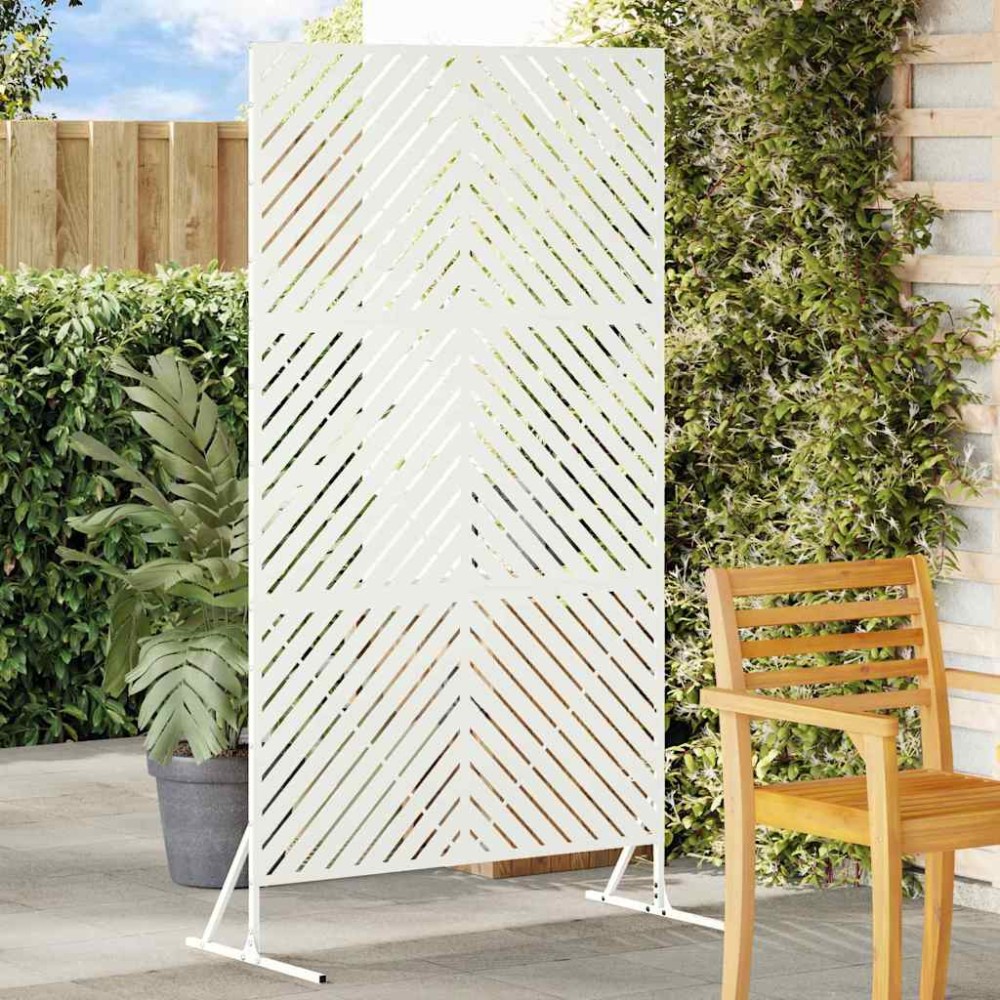 vidaXL Οθόνη Ιδιωτικότητας 100 x 50 x 180 εκ. Ατσάλι Λευκό
