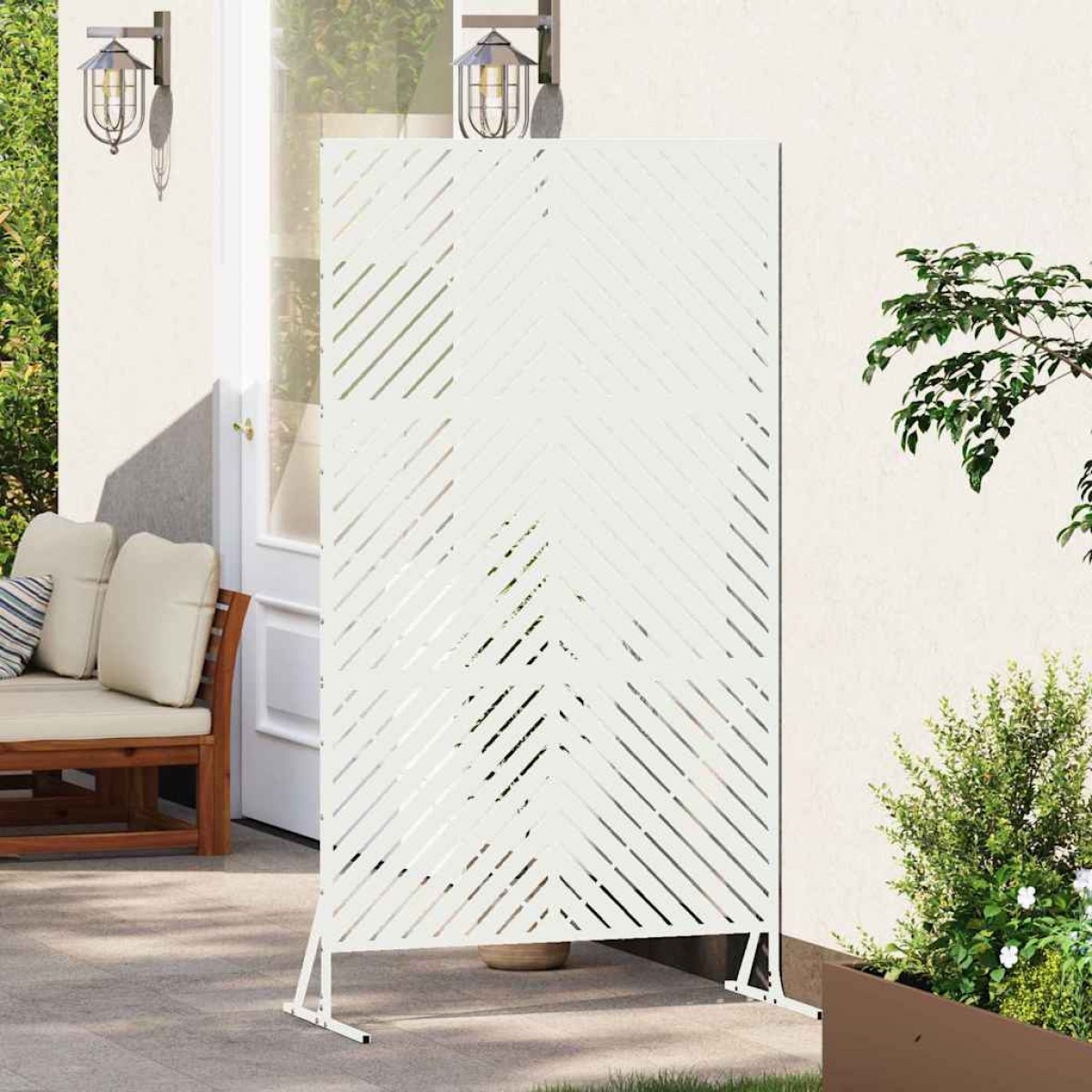 vidaXL Οθόνη Ιδιωτικότητας 100 x 50 x 180 εκ. Ατσάλι Λευκό