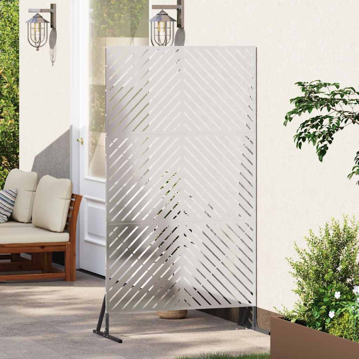 vidaXL Οθόνη Ιδιωτικότητας 100 x 50 x 180 εκ. Ανοξείδωτο Ατσάλι Ασημί