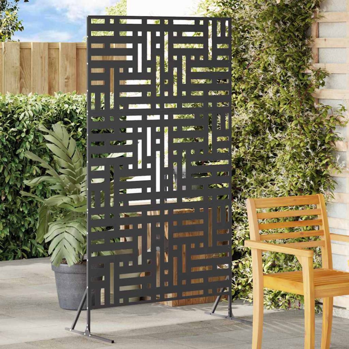 vidaXL Οθόνη Ιδιωτικότητας 100 x 50 x 180 εκ. Ατσάλι Μαύρο