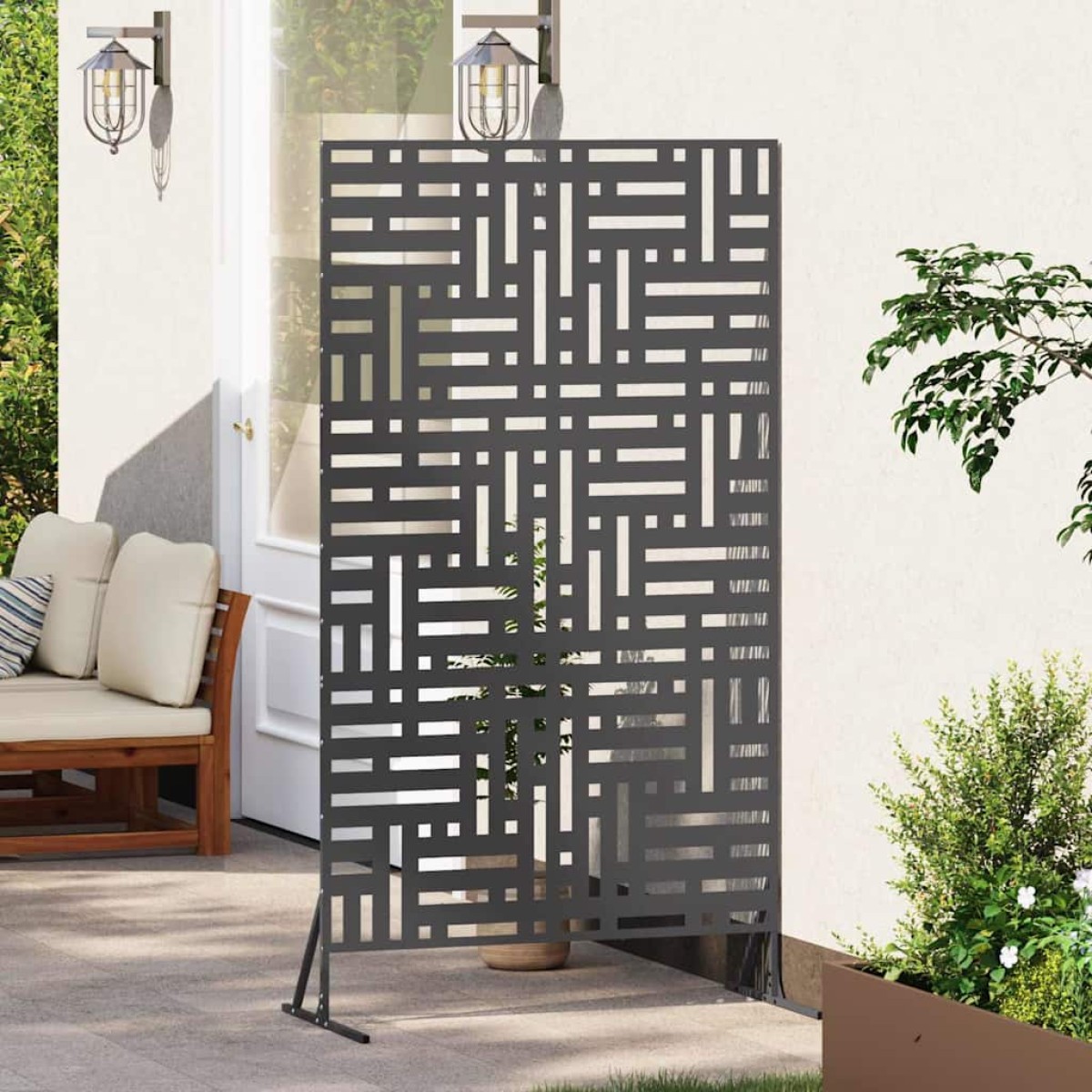 vidaXL Οθόνη Ιδιωτικότητας 100 x 50 x 180 εκ. Ατσάλι Μαύρο
