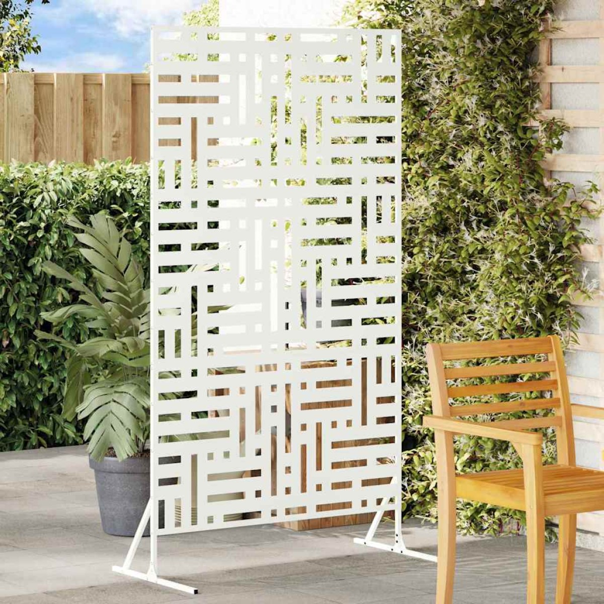 vidaXL Οθόνη Ιδιωτικότητας 100 x 50 x 180 εκ. Ατσάλι Λευκό