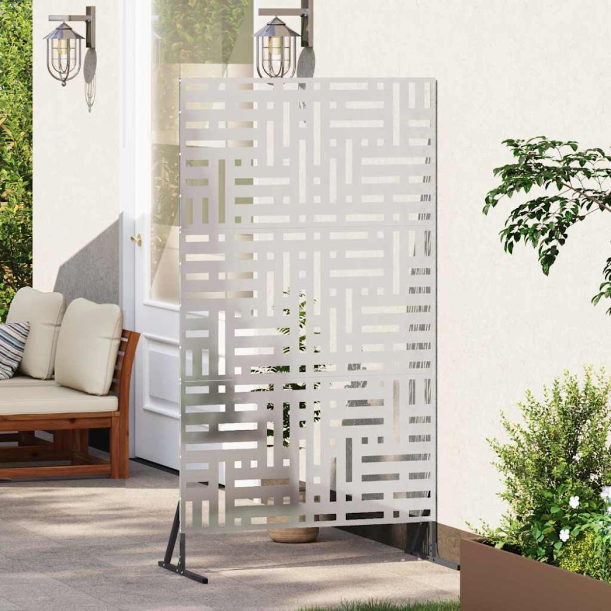 vidaXL Οθόνη Ιδιωτικότητας 100 x 50 x 180 εκ. Ανοξείδωτο Ατσάλι Ασημί