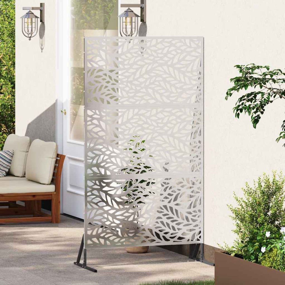 vidaXL Οθόνη Ιδιωτικότητας 100 x 50 x 180 εκ. Ανοξείδωτο Ατσάλι Ασημί
