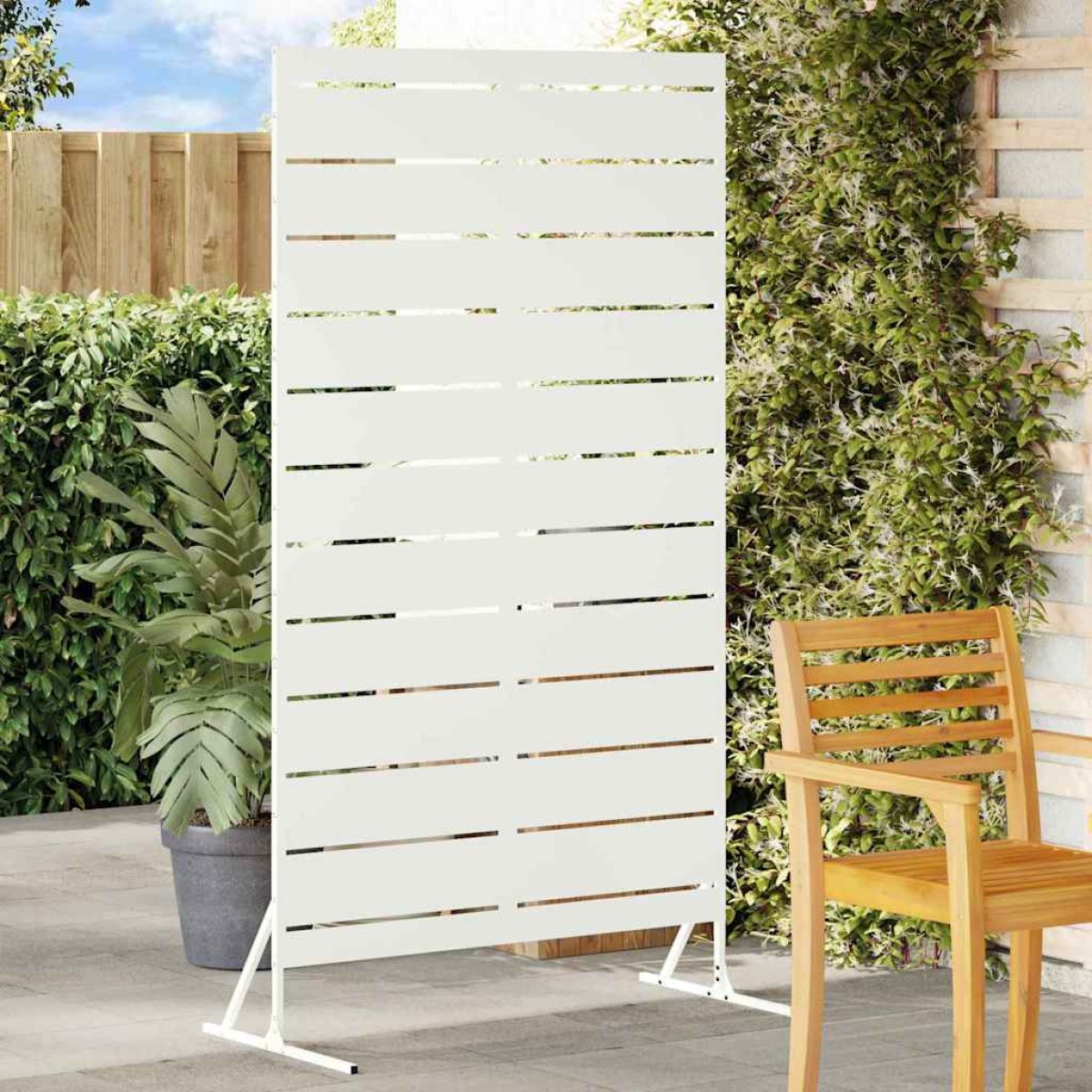 vidaXL Οθόνη Ιδιωτικότητας 100 x 50 x 180 εκ. Ατσάλι Λευκό