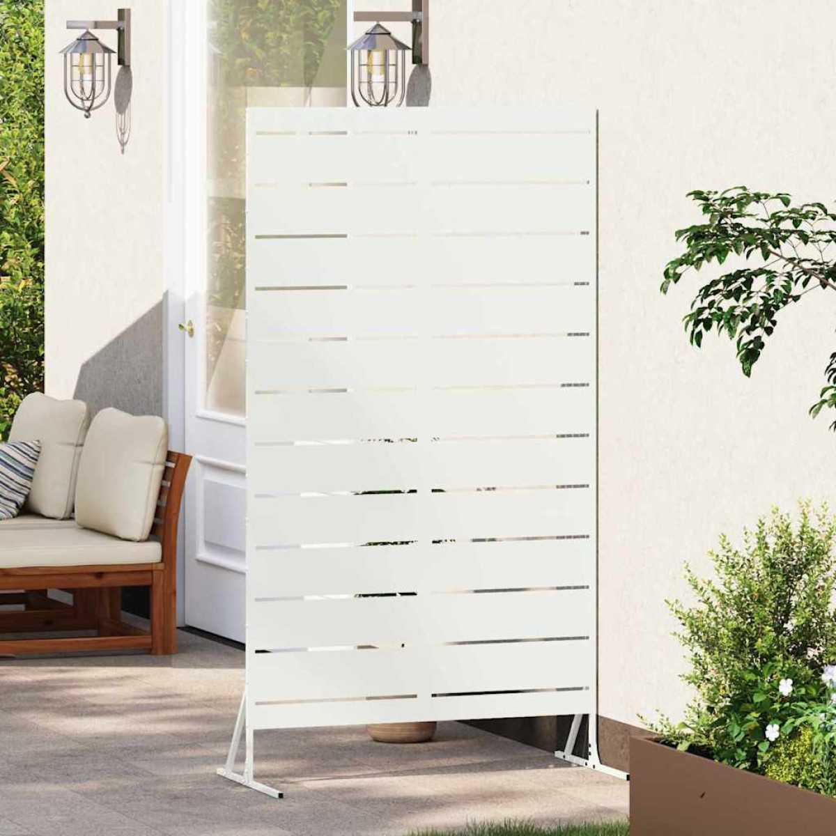 vidaXL Οθόνη Ιδιωτικότητας 100 x 50 x 180 εκ. Ατσάλι Λευκό