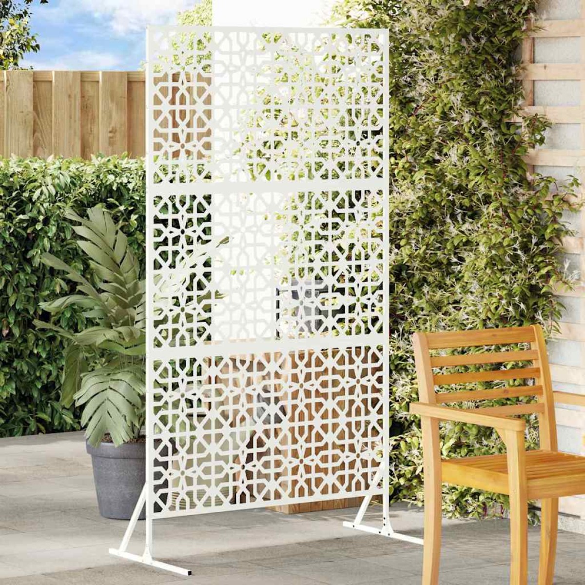 vidaXL Οθόνη Ιδιωτικότητας 100 x 50 x 180 εκ. Ατσάλι Λευκό