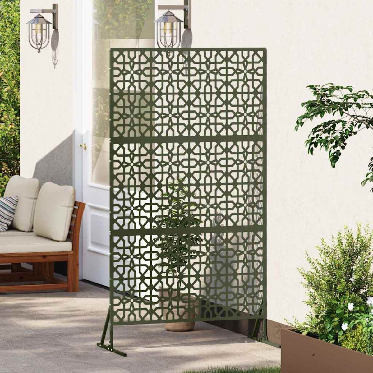 vidaXL Οθόνη Ιδιωτικότητας 100 x 50 x 180 εκ. Ατσάλι Λαδί