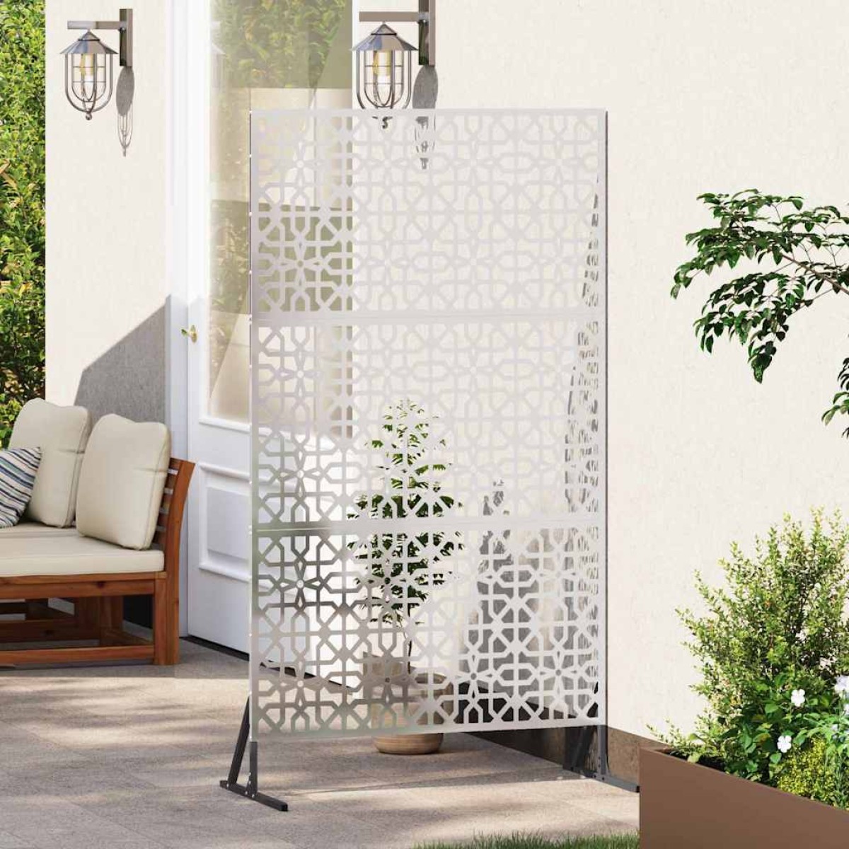 vidaXL Οθόνη Ιδιωτικότητας 100 x 50 x 180 εκ. Ανοξείδωτο Ατσάλι Ασημί