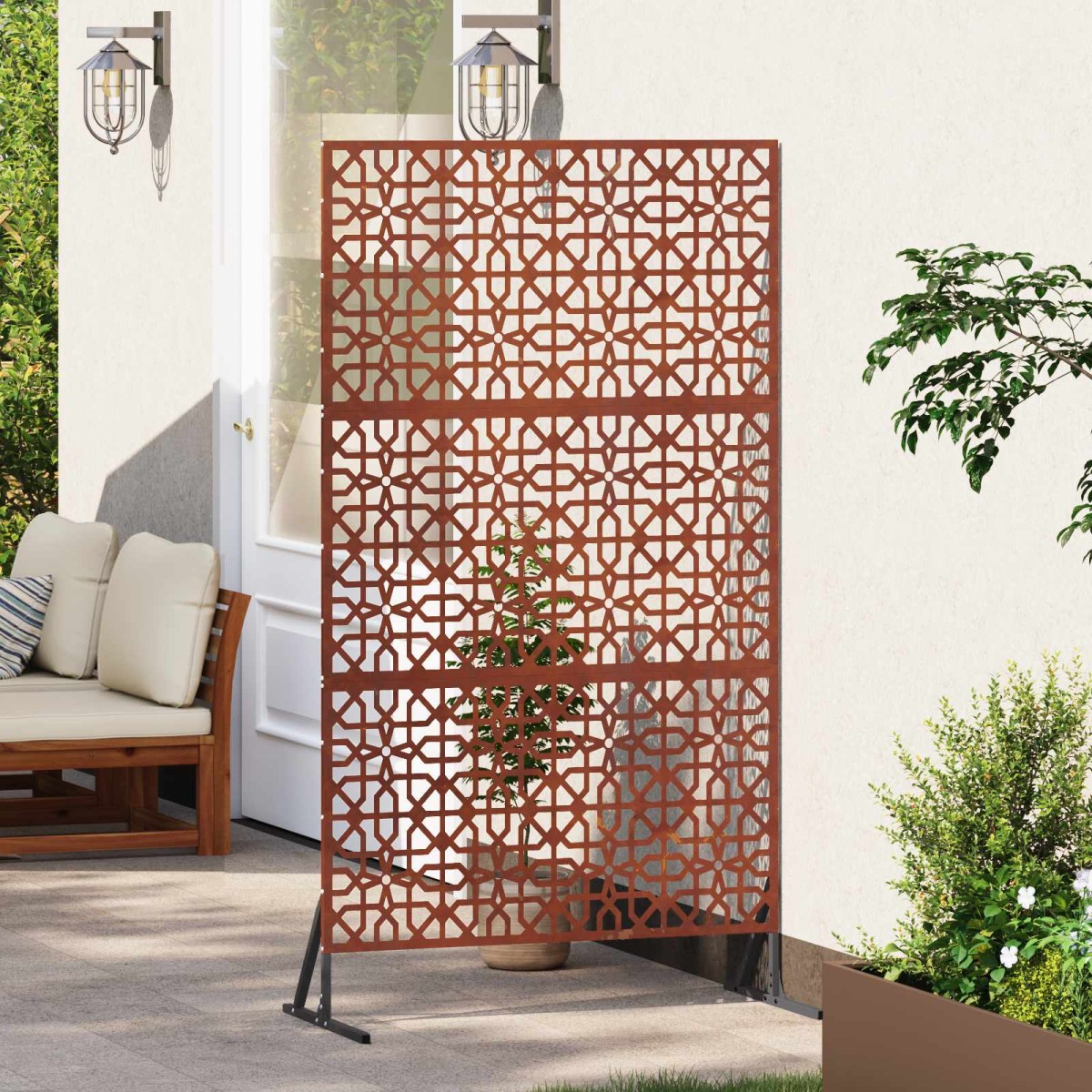 vidaXL Οθόνη Ιδιωτικότητας 100 x 50 x 180 εκ. Σκ rusty