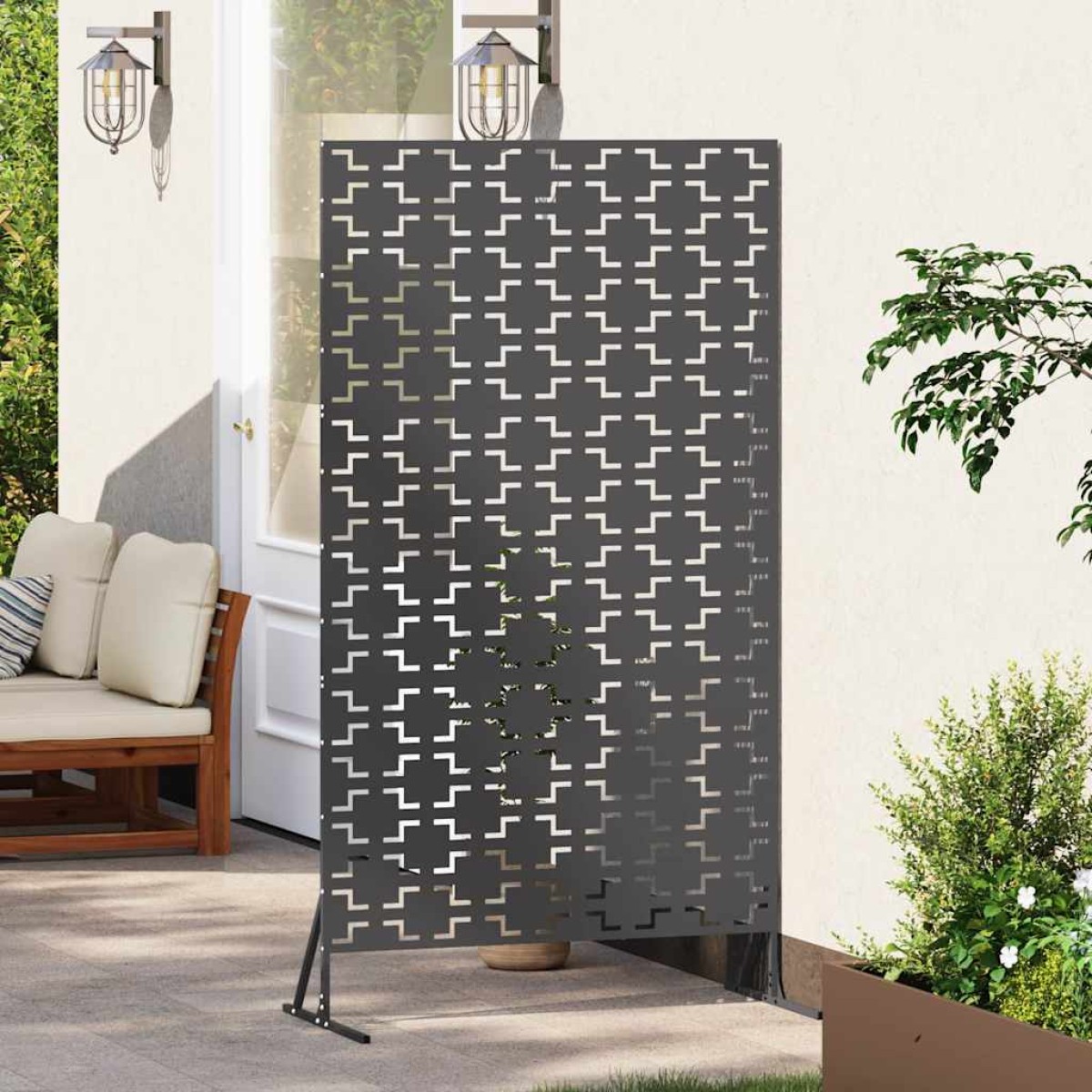 vidaXL Οθόνη Ιδιωτικότητας 100 x 50 x 180 εκ. Ατσάλι Μαύρο