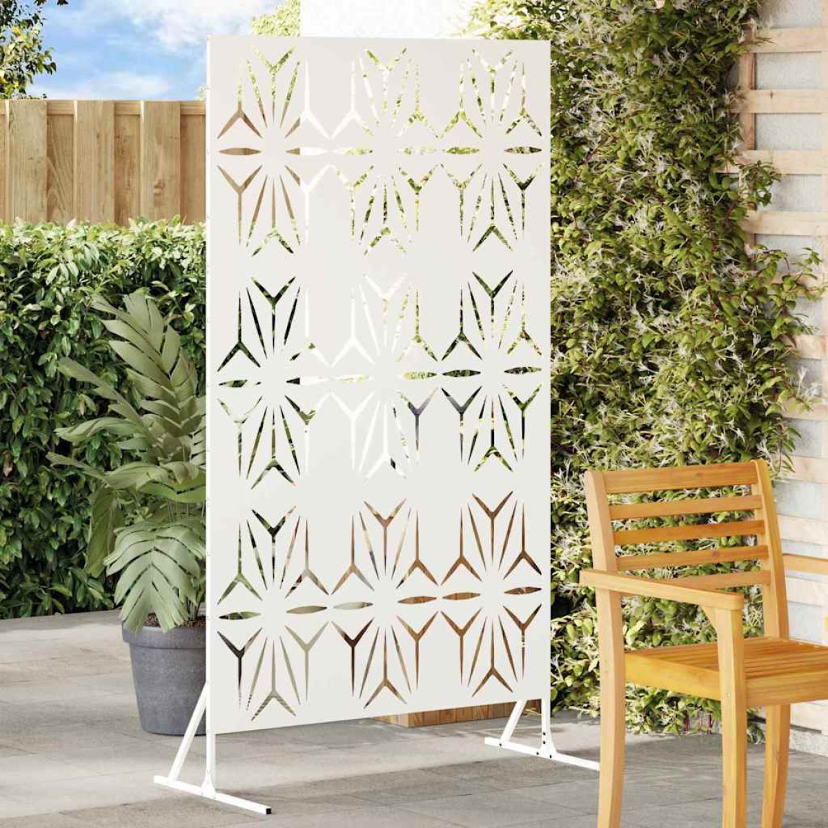 vidaXL Οθόνη Ιδιωτικότητας 100 x 50 x 180 εκ. Ατσάλι Λευκό