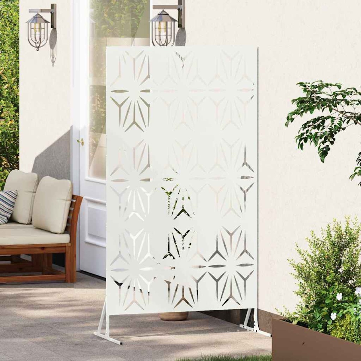 vidaXL Οθόνη Ιδιωτικότητας 100 x 50 x 180 εκ. Ατσάλι Λευκό