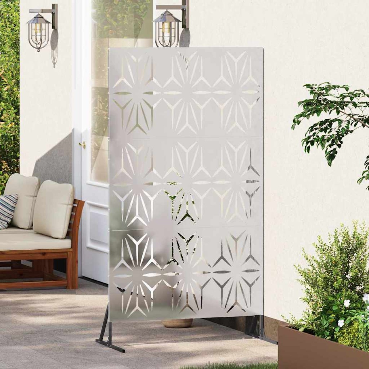 vidaXL Οθόνη Ιδιωτικότητας 100 x 50 x 180 εκ. Ανοξείδωτο Ατσάλι Ασημί