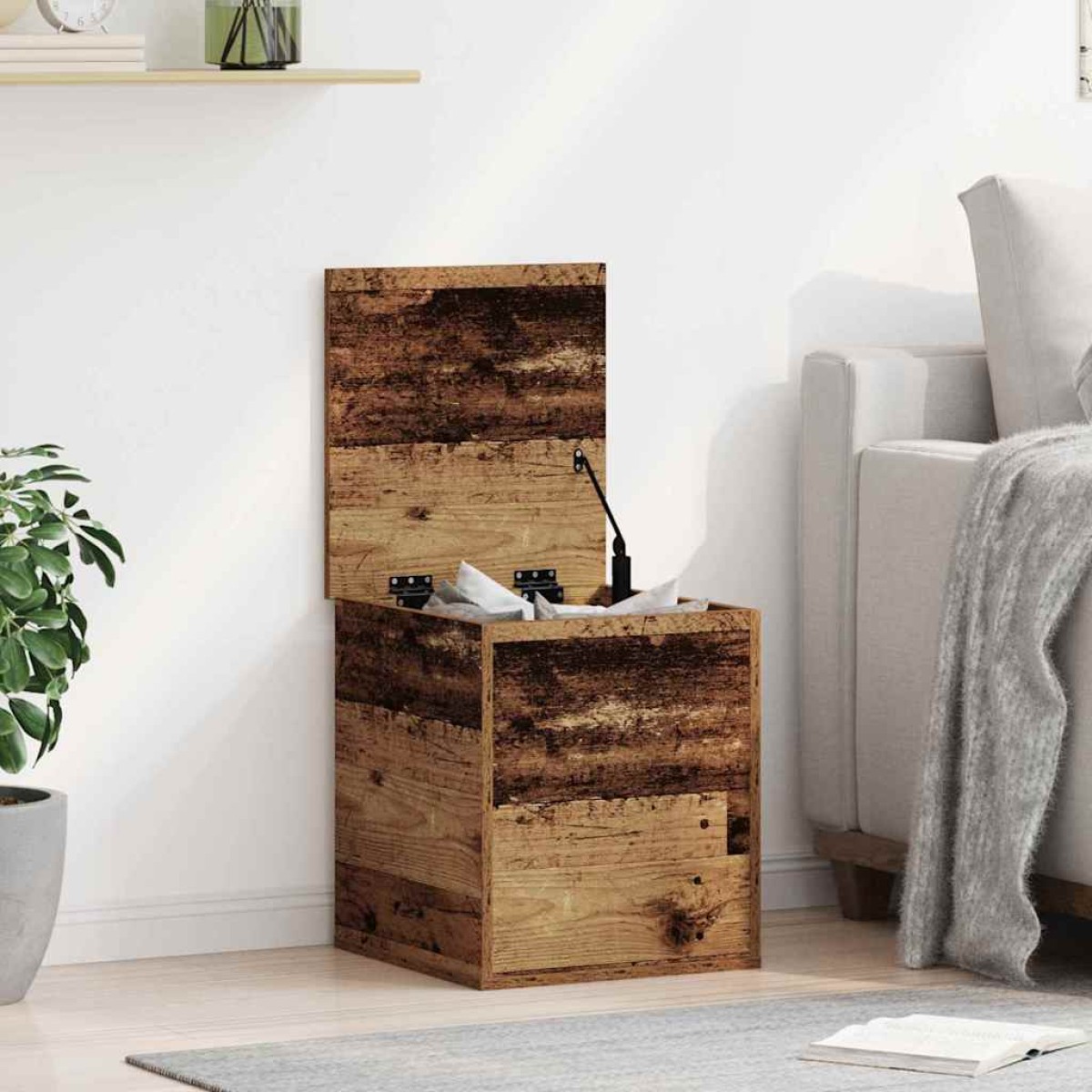 vidaXL Κουτί αποθήκευσης Παλιό Ξύλο 40 x 42 x 46 cm Επεξεργασμένο Ξύλο