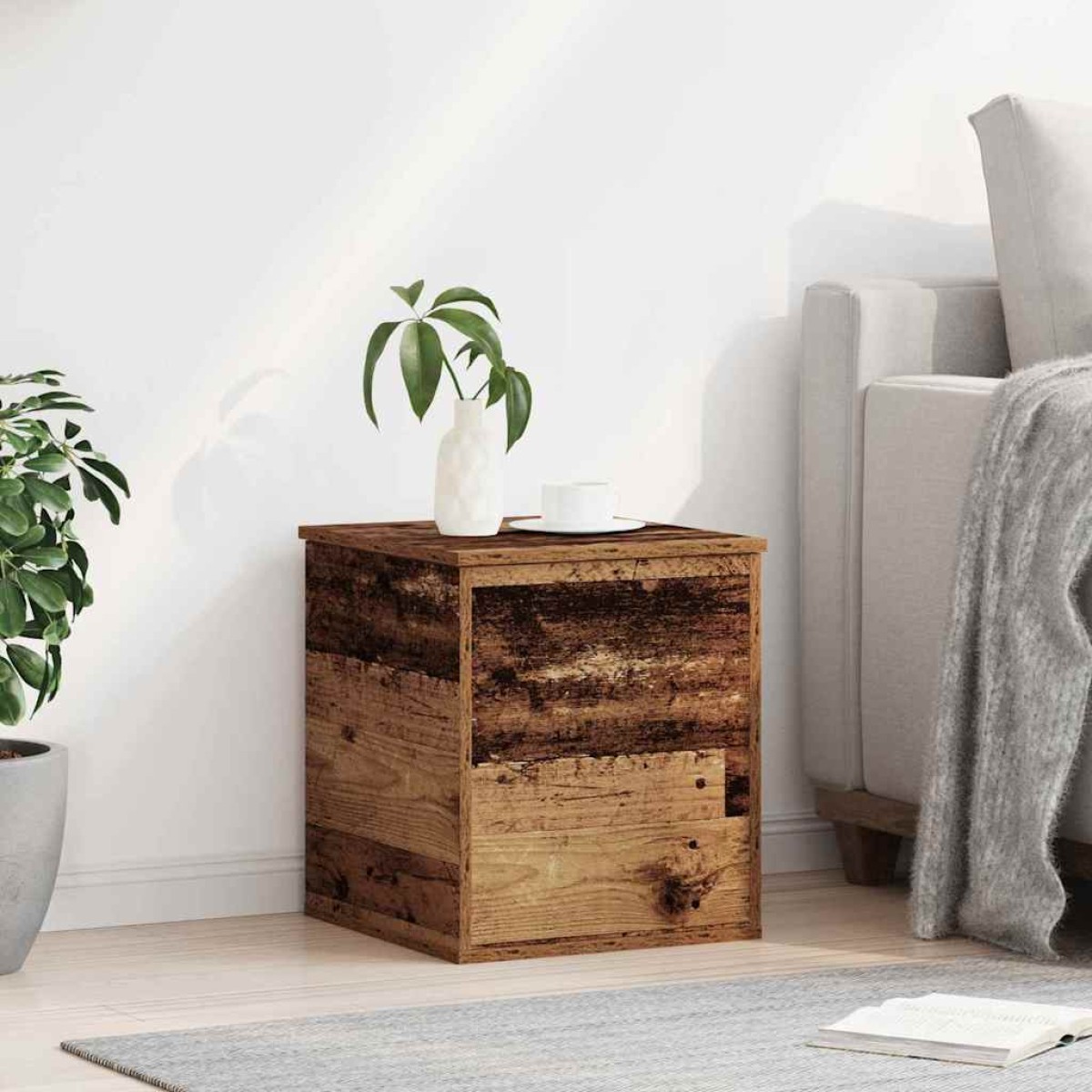 vidaXL Κουτί αποθήκευσης Παλιό Ξύλο 40 x 42 x 46 cm Επεξεργασμένο Ξύλο