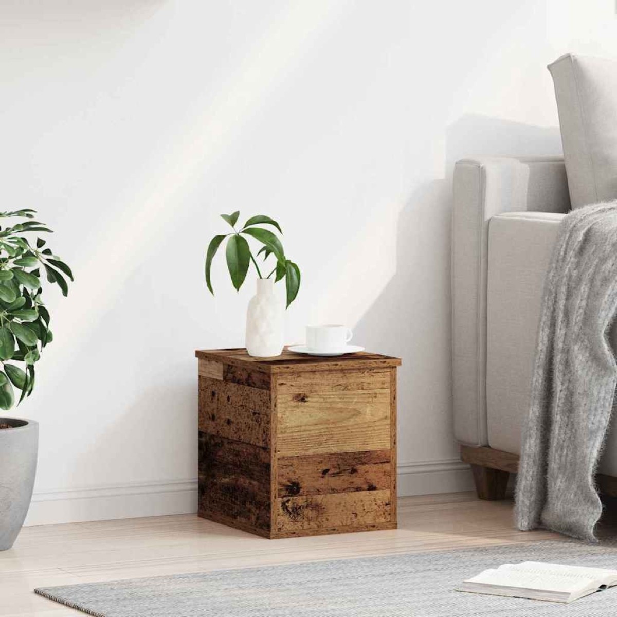 vidaXL Κουτί αποθήκευσης Παλιό Ξύλο 30 x 35 x 35 cm Επεξεργασμένο Ξύλο